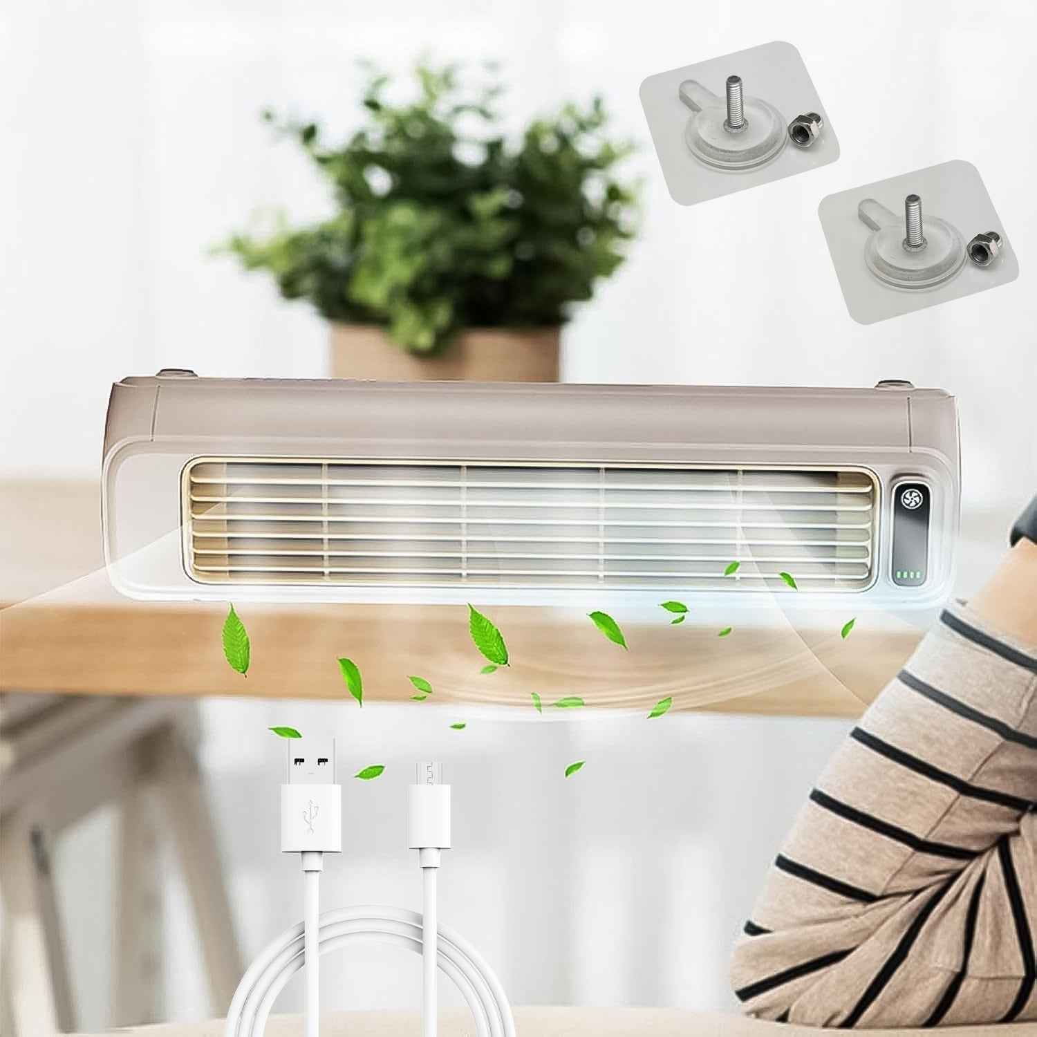 Portable Air Conditioning Cooling Fan – Quiet 3-Speed Rechargeable