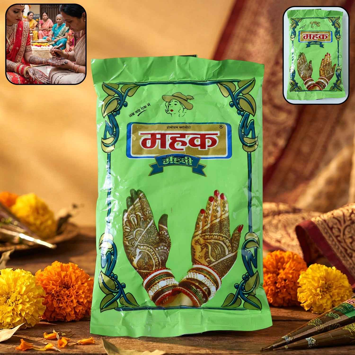 Herbal Mehndi Powder – Natural Henna for Rich Body Art (80g)