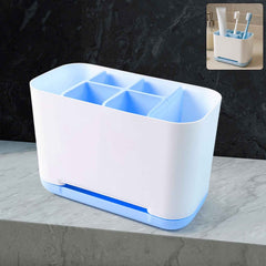 Toothbrush Holder Stand – 6-Compartment Plastic Caddy | BrushedUp