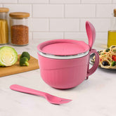 700 ML Multipurpose Noodle Bowl – Leak-Proof with Handle & Fork