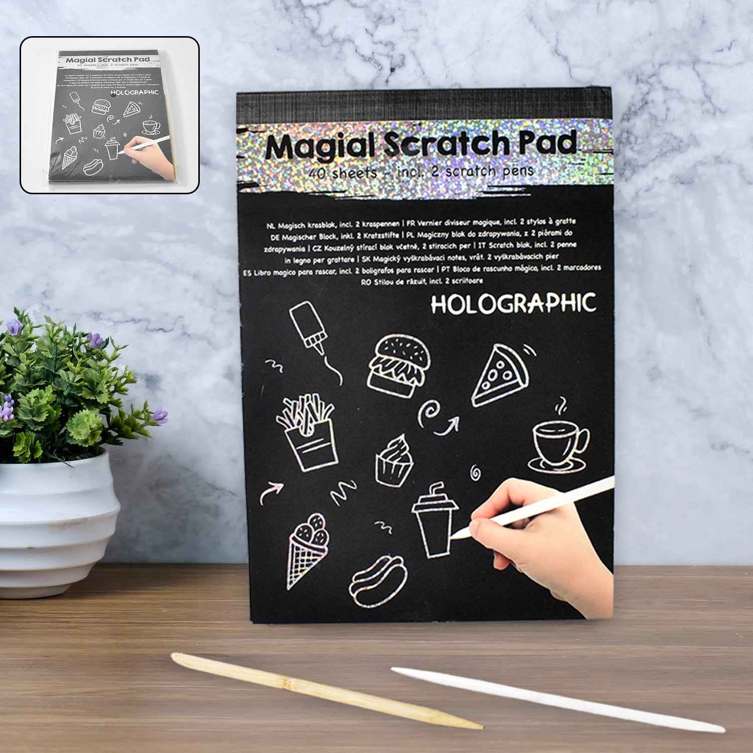 Scratch Art Book for Kids – 40 Colourful Creative Sheets