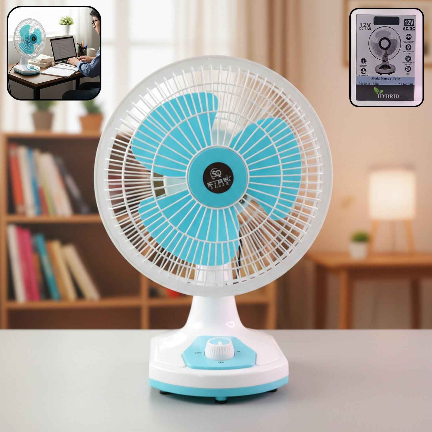 12V DC Table Fan – Adjustable Speed & High Airflow for Desk