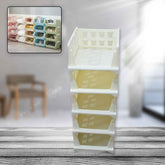 Stackable Storage Cart – 5-Layer Foldable Organizer | Organivo