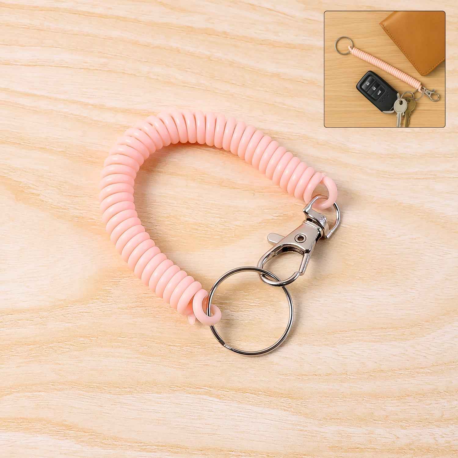 Spiral Coil Keychain Bracelet – Flexible & Durable Wrist Key Holder