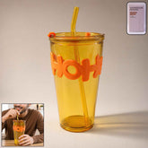 Glass Tumbler with Lid and Straw Ð Leak-Resistant & Stylish