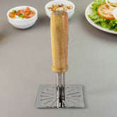 Stainless Steel Potato Masher – Wooden Handle, Ergonomic Grip