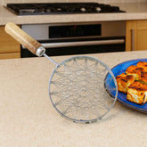 Stainless Steel Wire Skimmer – Heat-Resistant Wooden Handle