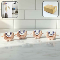 Broom & Mop Holder Clips – Strong Adhesive 4-Pc Wall Storage Set