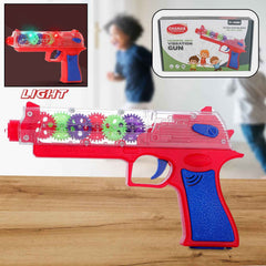 Transparent Gear Toy Gun – 3D Lights & Music for Kids | Aditi