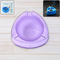 Transparent Purple Plastic Ashtray – Durable Heat-Resistant Design
