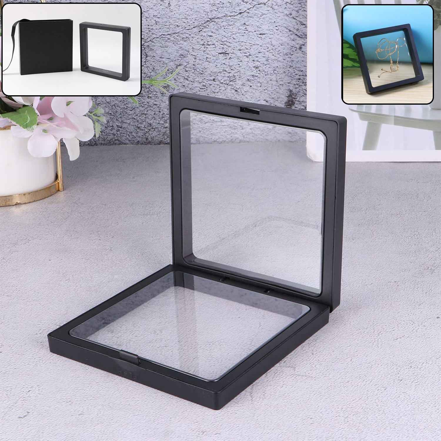 Transparent Jewellery Display Box Ð Floating 3D Effect for Showcasing