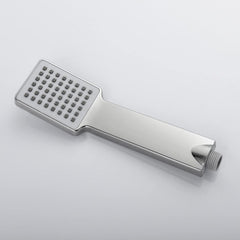 Close-up of the multi-functional nozzle on the high pressure shower head.