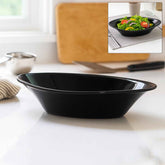Black Plastic Marin Serving Bowl – Oval Deep and Durable