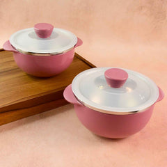 Plastic Serving Bowl Set with Lids – Airtight, Microwave Safe 2 Pieces