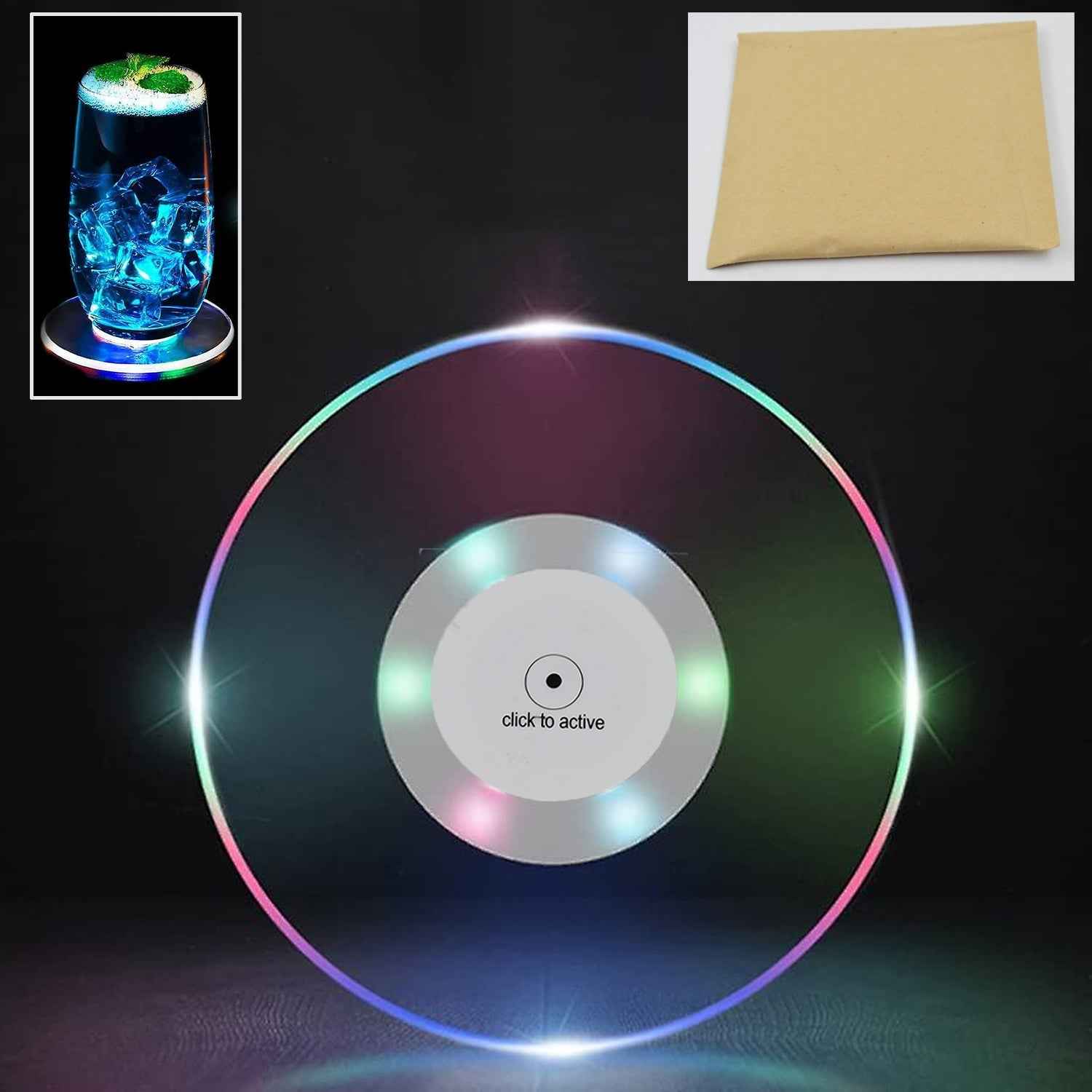 LED Coaster – Ultra-Thin, Waterproof & Non-Slip | Indo Glow