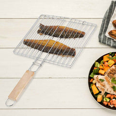 Barbecue Grill – Foldable, Non-Stick with Wooden Handle | CookAura