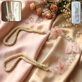 Floral Beaded Curtain Tieback – Elegant Butterfly Design