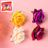 Flower Hair Pin – Vibrant Multicolor Floral Hair Accessories (4 Pcs Set)