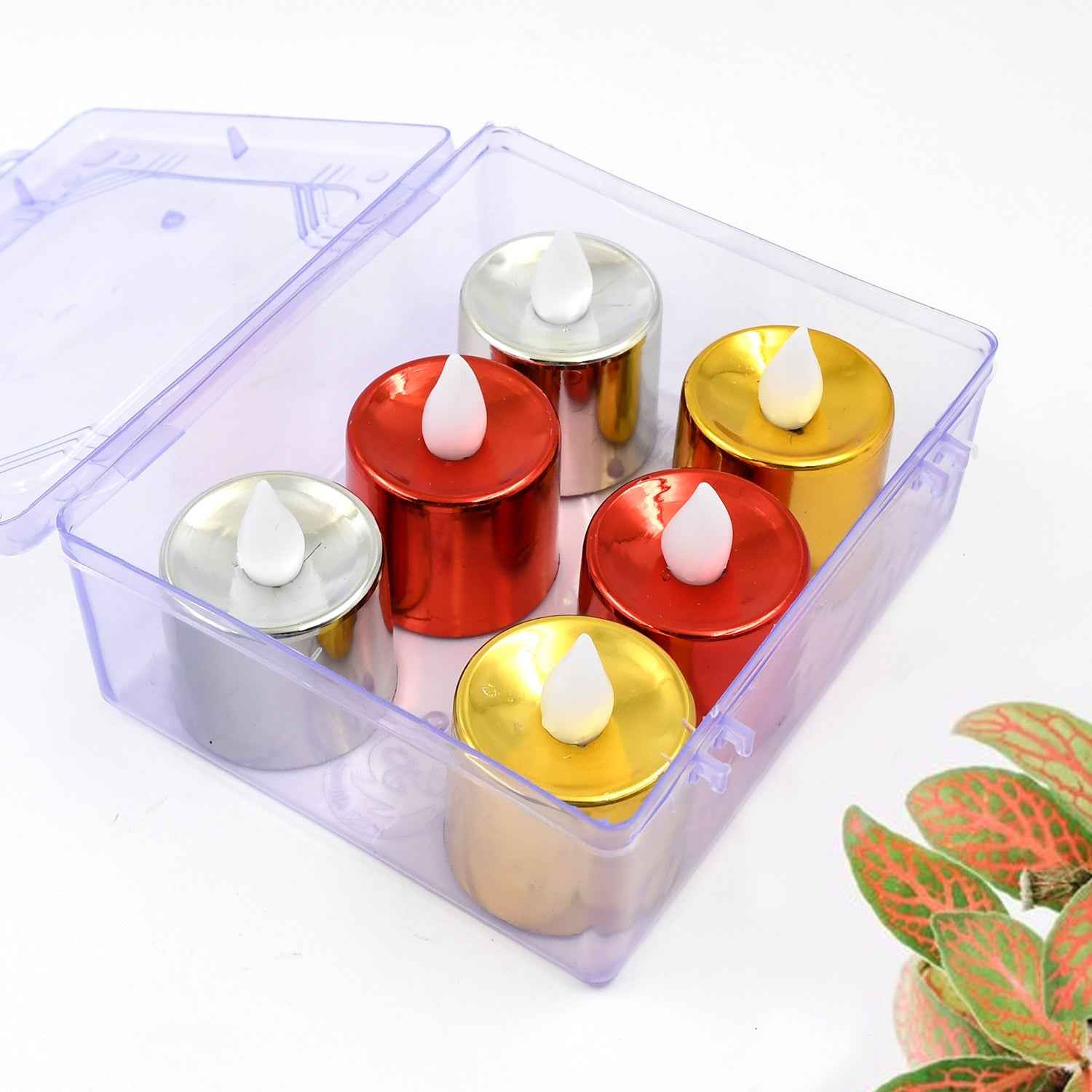 LED Diya Candles – Flameless Tea Light Set (6 Pcs) | Indo Glow