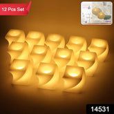 LED Flameless Decorative Candle Set – 12 Square Tealight Lamps