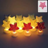Star Shape LED Tealight Candles – Set of 12 Decorative Lights