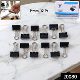 Black Metal Binder Clips 19mm – Strong 12-Piece Set