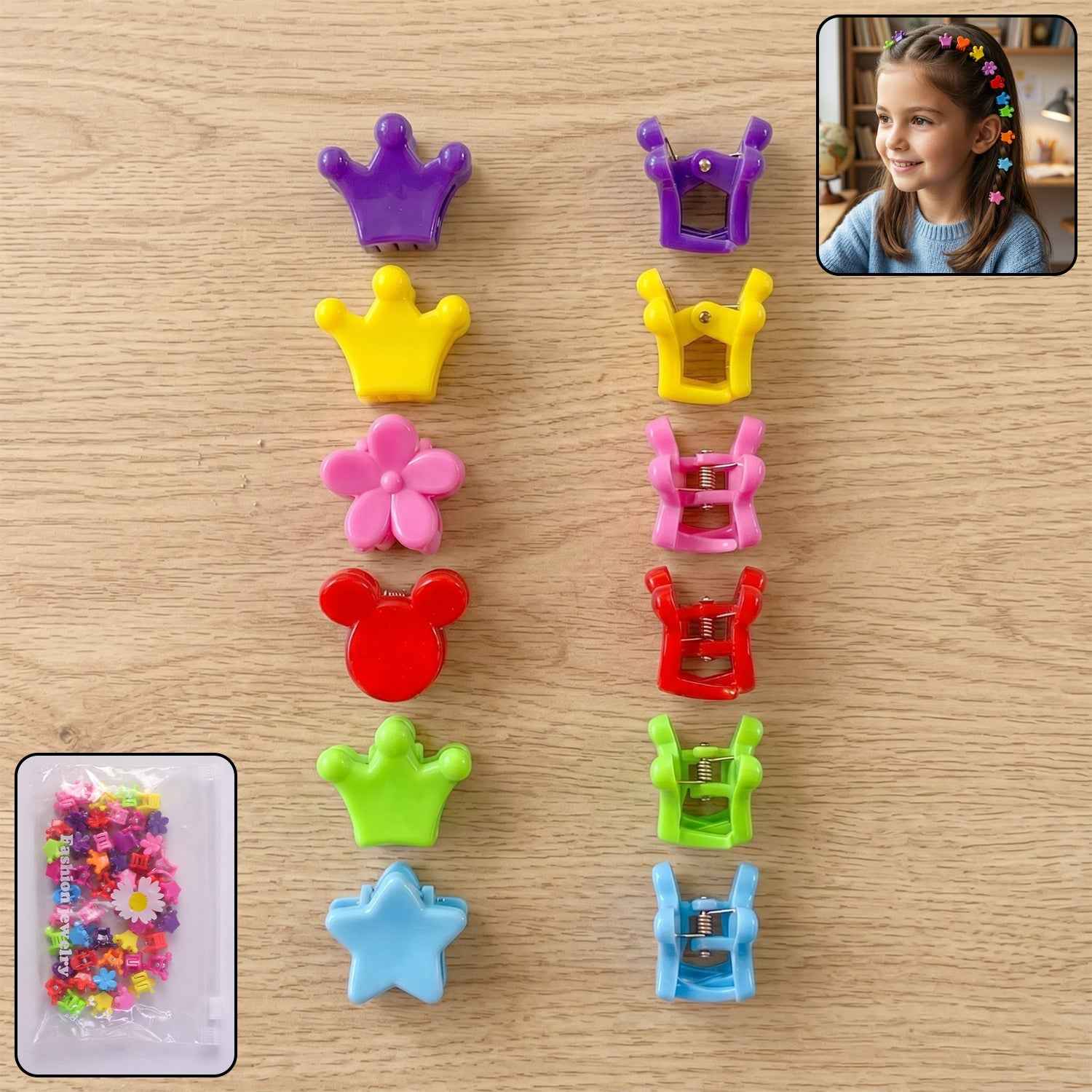 Mini Hair Claw Clips Set Ð Cute & Strong Grip Styling Accessories
