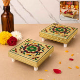 Wooden Pooja Chowki – Handicraft Bajot for Home Temple | Styleva