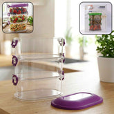 Airtight 3-Layer Stackable Food Storage Containers – Freshness & Space Saving