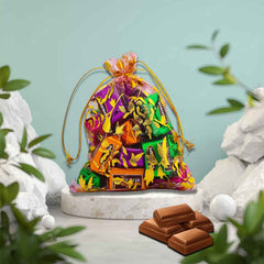Chocolate Gift Potli – 10 Assorted Premium Chocolates with Reusable Decorative Bag