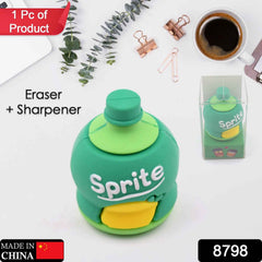 Bottle Shape Pencil Sharpener – 2-in-1 Eraser Set | JubileeJoy