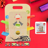 Wooden Ramp Racer – 4 Cars & Handle for Kids | Action Legion