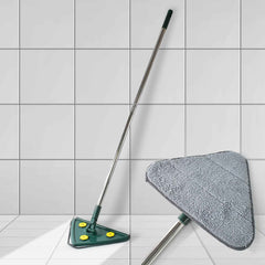 Triangle Mop – 360° Rotating Extendable Cleaner | Velvet Wipe