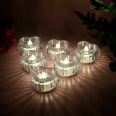 LED Crystal Tealight Candles – Elegant Flameless Warm Glow (6 Pc)