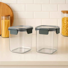 Airtight Food Storage Containers – 2x 900ml Press N’ Lock Set