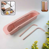 Expandable Sink Caddy – Dual Towel Bars & Drip Tray for Kitchen