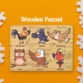 Wooden Bird Puzzle – Educational Board for Kids | Inventive Play
