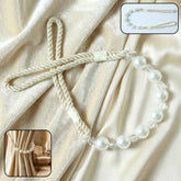 Pearl Beaded Curtain Tieback – Elegant No-Drill Decorative Holder