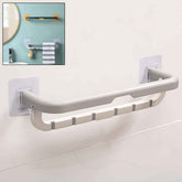 Wall Mounted Towel Holder – Double Bar & Folding Shelf | Siplix