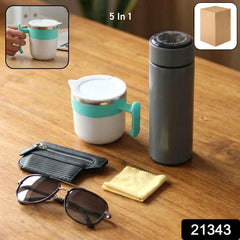 Travel Essentials Set – 5-in-1 Combo with Insulated Bottle & Mug