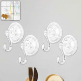 Plastic Suction Cup Hooks – Strong Hold & Reusable 4-Pc Set