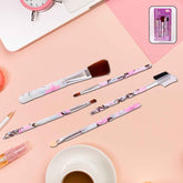 Makeup Brush Set – 5-Piece Floral Face, Eyes & Lips Kit