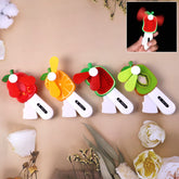 Fruit-shaped mini hand pressure fan with apple design for kids