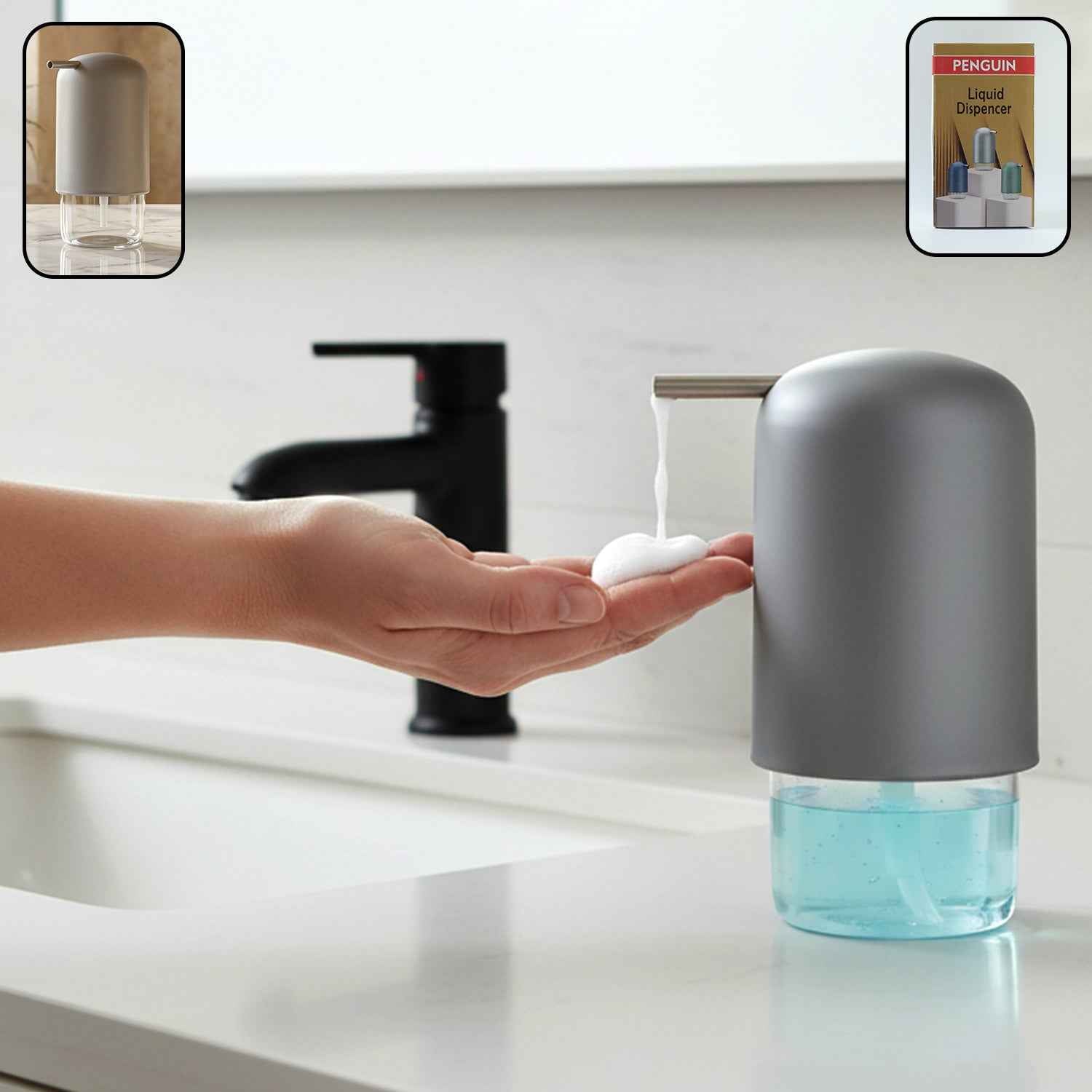 Penguin Liquid Soap Dispenser – Stylish & Refillable for Kitchen & Bath