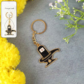 Shivling Keychain – Durable Golden Metal Devotional Charm