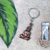 Lord Hanuman Sitting Pose Keychain – Durable Metal Devotional Accessory