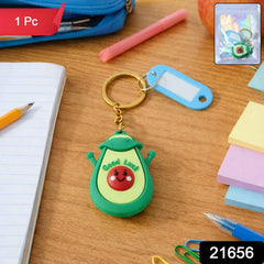 Avocado Keychain – Cute Cartoon Design with ID Tag