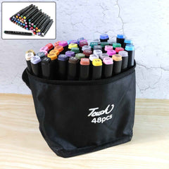 Sketch Markers Set – 48 Vibrant Dual-Tip Colors with Carrying Case