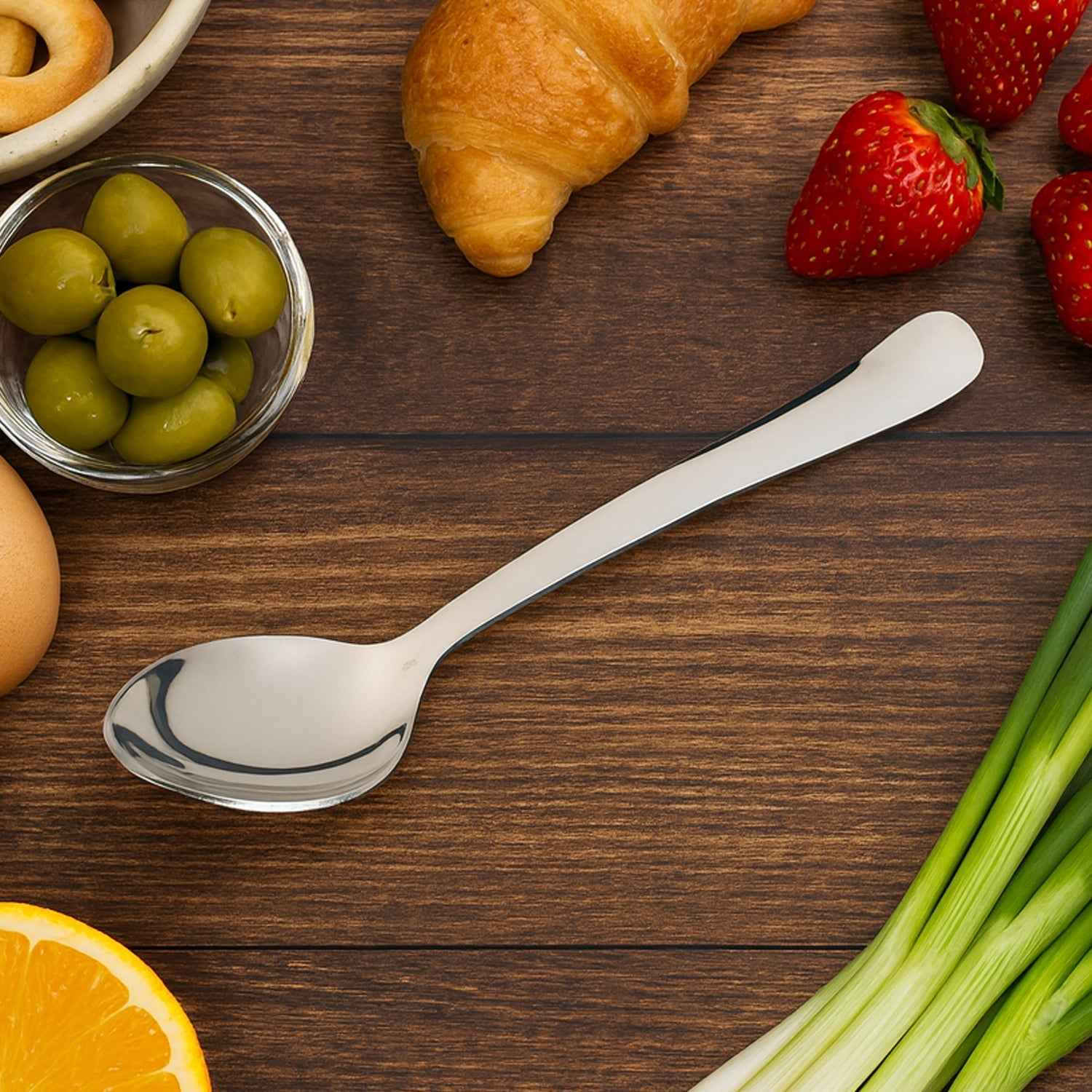Stainless Steel Dining Spoon – Ergonomic, Mirror Finish