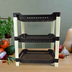 Plastic Storage Rack – 3-Tier Durable Multi-Use Organizer